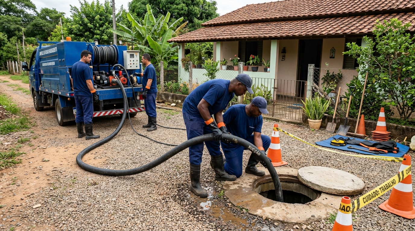Equipe de desentupimento de fossa em Feira de Santana-BA