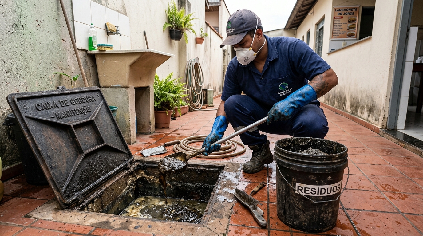 Remoção de lodo de caixa de gordura em Feira de Santana-BA